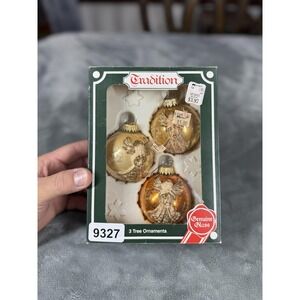 Vintage Tradition Glass Christmas Tree Ornaments Set of 3 Angels West Germany